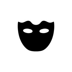 Black carnival mask icon. Vector illustration 
