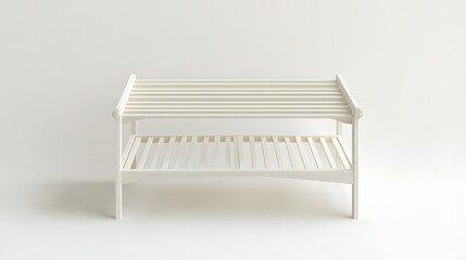 White TwoTier Shelf with Minimalist Design.