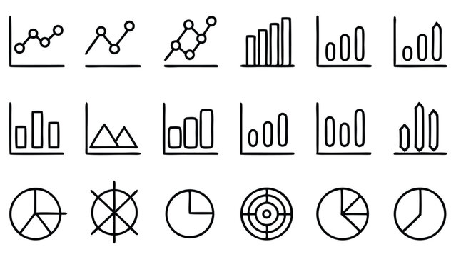 Hand Drawn Chart Icons Set for Business Presentation