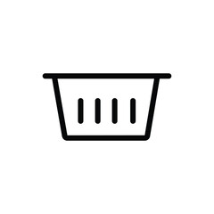 Simple Line Icon of a Laundry Basket Clean, Minimalist Design for Website and App UI