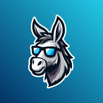 donkey mascot logo vector illustration