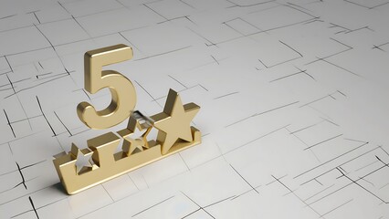 Five golden stars rating