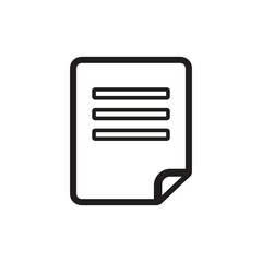 Simple Line Icon Document, Paper, File, Sheet, Information, Data, Minimalist Design, Vector Illustration