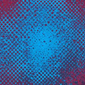 Abstract Rough Red Grunge Texture Design Background Dots halftone blue color pattern gradient grunge texture background. Dots pop art comics sport style eps 10