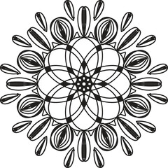 Beautiful black and white mandala