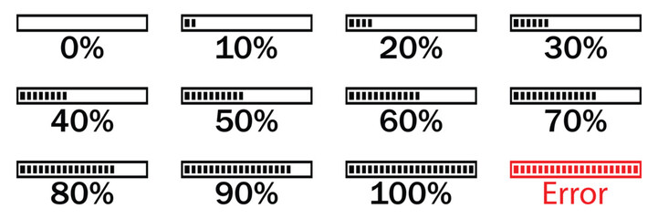   Set of loading icon. Load set. Upload icons. Loading bar. Loader set. of vector illustration