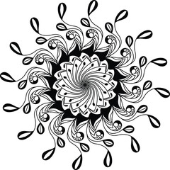 Beautiful black and white mandala