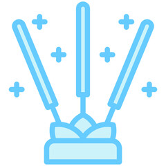 Incense Stick blue color, mini illustration icon, related to relaxation, spa, wellness and more. Vector EPS 10 for modern concept, print, UI, UX kit, web and app development