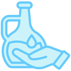 Massage Oil blue color, mini illustration icon, related to relaxation, spa, wellness and more. Vector EPS 10 for modern concept, print, UI, UX kit, web and app development