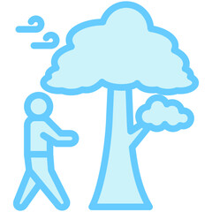 Slow Walk blue color, mini illustration icon, related to relaxation, spa, wellness and more. Vector EPS 10 for modern concept, print, UI, UX kit, web and app development