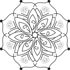 Beautiful black and white mandala