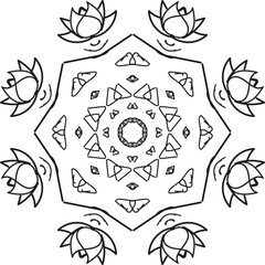 Beautiful black and white mandala