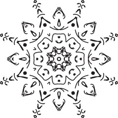 Beautiful black and white mandala