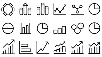 Fototapeta premium Hand Drawn Business Charts and Graphs Icon Set