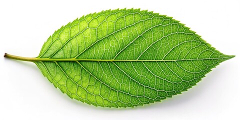 Fototapeta premium Night Macro Photography: Close Up Leaf Details, Dark Green Leaf, Night Nature, Illuminated Leaf, Botanical Night Shot