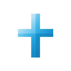 Obraz premium A vibrant blue cross symbolizing hope and positivity, set against a clean, minimalist background, ideal for religious or motivational contexts , isolated on white or transparent png