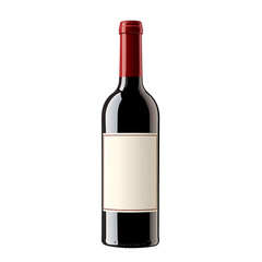 Wine Bottle Mockup with Empty Label Transparent PNG