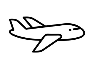 Airplane line art vector, Airplane icon outline drawing vector illustration