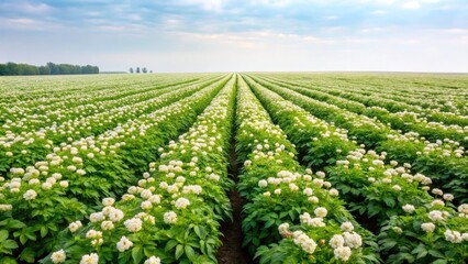 Panoramic Ile-de-France Potato Blossom Fields: Stunning Spring Landscape Photography