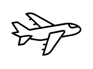 Airplane line art vector, Airplane icon outline drawing vector illustration