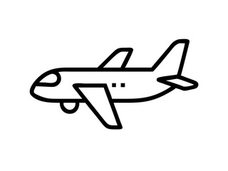Airplane line art vector, Airplane icon outline drawing vector illustration