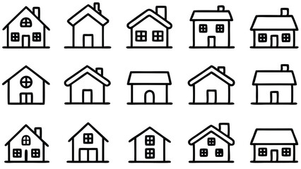 Fototapeta premium Fifteen Simple Hand Drawn House Icons Set