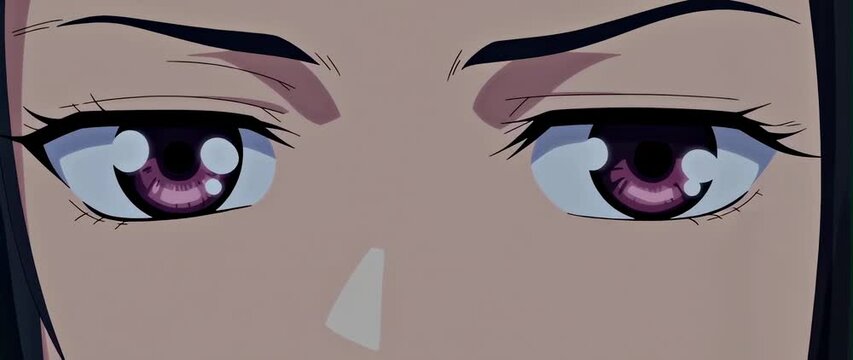 Anamorphic video of Close up face girl in the anime style 