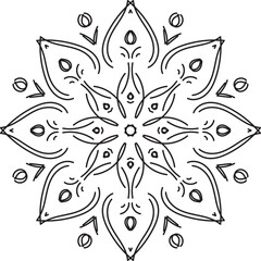 Unique mandala design. Vector illustration. Beautiful mandala on white background.