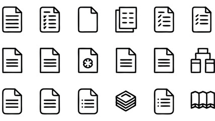 Collection of Document Icons Various File Formats and Styles