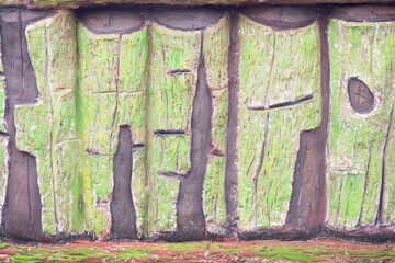Old concrete fence with wood patterns on background