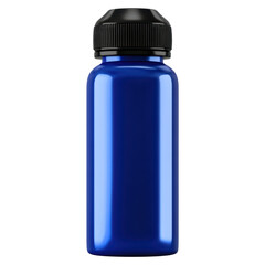 Fototapeta premium Blue Plastic Bottle with Black Cap for Liquid Storage and Transport, isolated on transparent background.