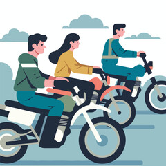 vector image of a person riding a cross motorbike