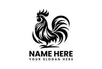 Rooster Icon: A bold, monochrome icon showcases the proud form of a rooster, embodying strength and vitality with its elegant lines.
