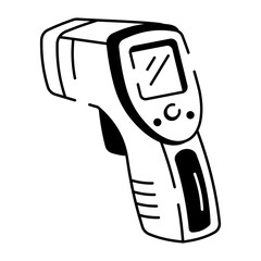 A hand drawn icon of an infrared thermometer 