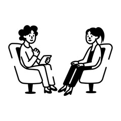 A hand drawn icon showing counseling session 
