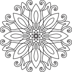 Unique mandala design. Vector illustration. Beautiful mandala on white background.