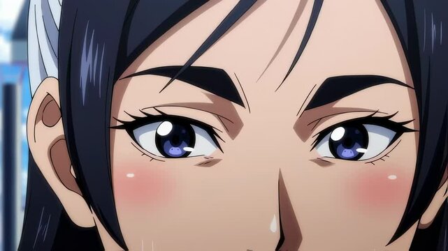 Close up face girl in the anime style