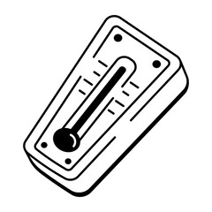 A hand drawn style icon of a thermostat 
