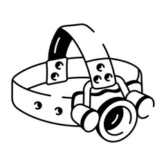 Surgical headlamp icon in hand drawn style   © Vectors Market