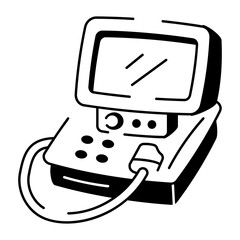A hand drawn icon of an ecg machine 
