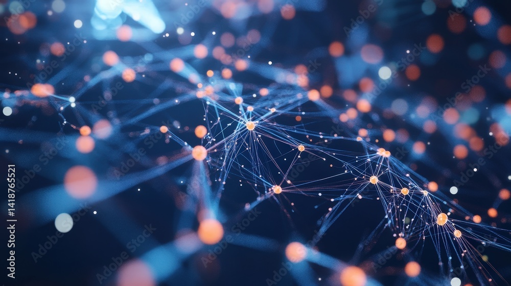 Poster complex data structure connecting different ai models, forming a highly intelligent automated system