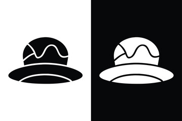 Isolated Beach Hat Icon. Straw Hat Silhouette Vector for Apps and Prints