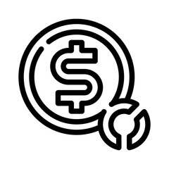 dollar sign line icon