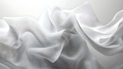 Obraz premium Abstract Close-Up of Flowing White Silk Fabric