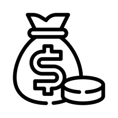 money bag line icon