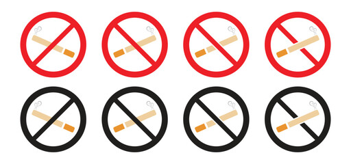 No smoking icon. No smoking warning sign. High quality vector illustration of the No smoking sign - Original size and colors, official international version
