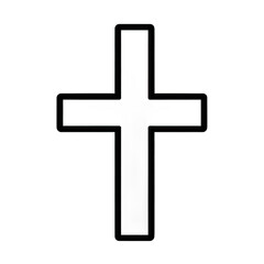 Fototapeta premium Simple black cross silhouette on a transparent background, suitable for religious themes, graphic design, or symbolic representations , isolated on white or transparent png