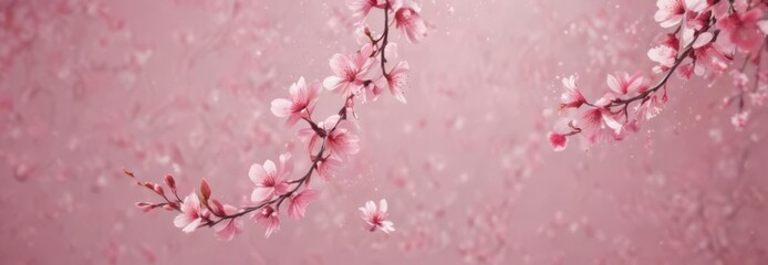 Naklejka premium Abstract pink sakura petals swirl, dreamy background, bloom, ethereal, background