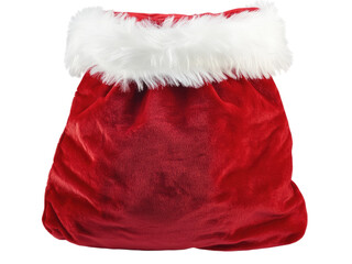A Classic Red Velvet Santa Claus Gift Sack with White Fur Trim  Perfect for Christmas Presents and Festive Decorations