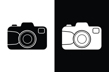 Silhouette Camera Icon. Photo Symbol Vector for Design Use